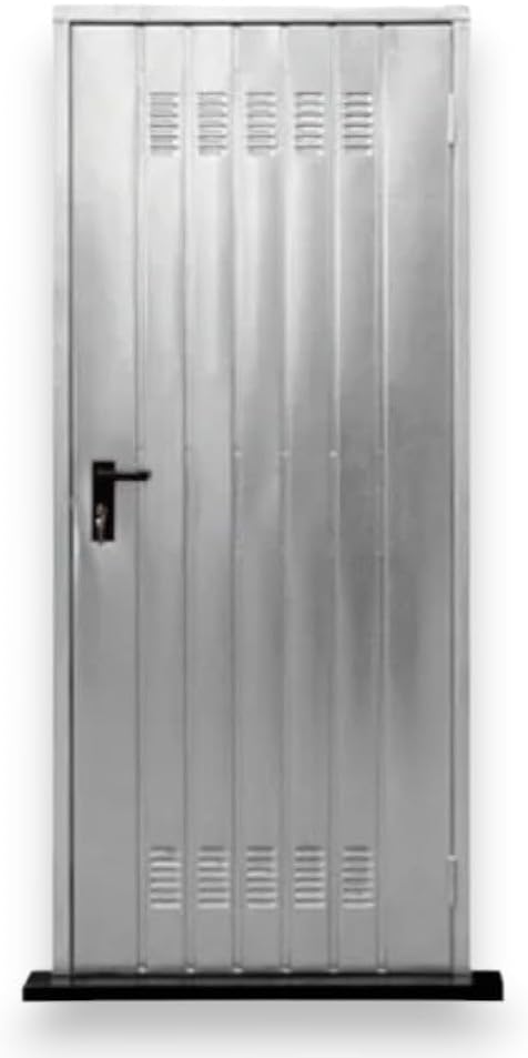 Porte a soffietto, Porta Reversibile Multiuso per Cantina in Acciaio zincato con Maniglia - 80x200 cm, Briconess.com