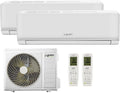 Climatizzatore split R32, Plus Condizionatore Climatizzatore Dual Split 9000 + 9000 BTU, Due Unità Interne e 1 Unità Esterna, Wi-Fi, GREEN ELECTRIC