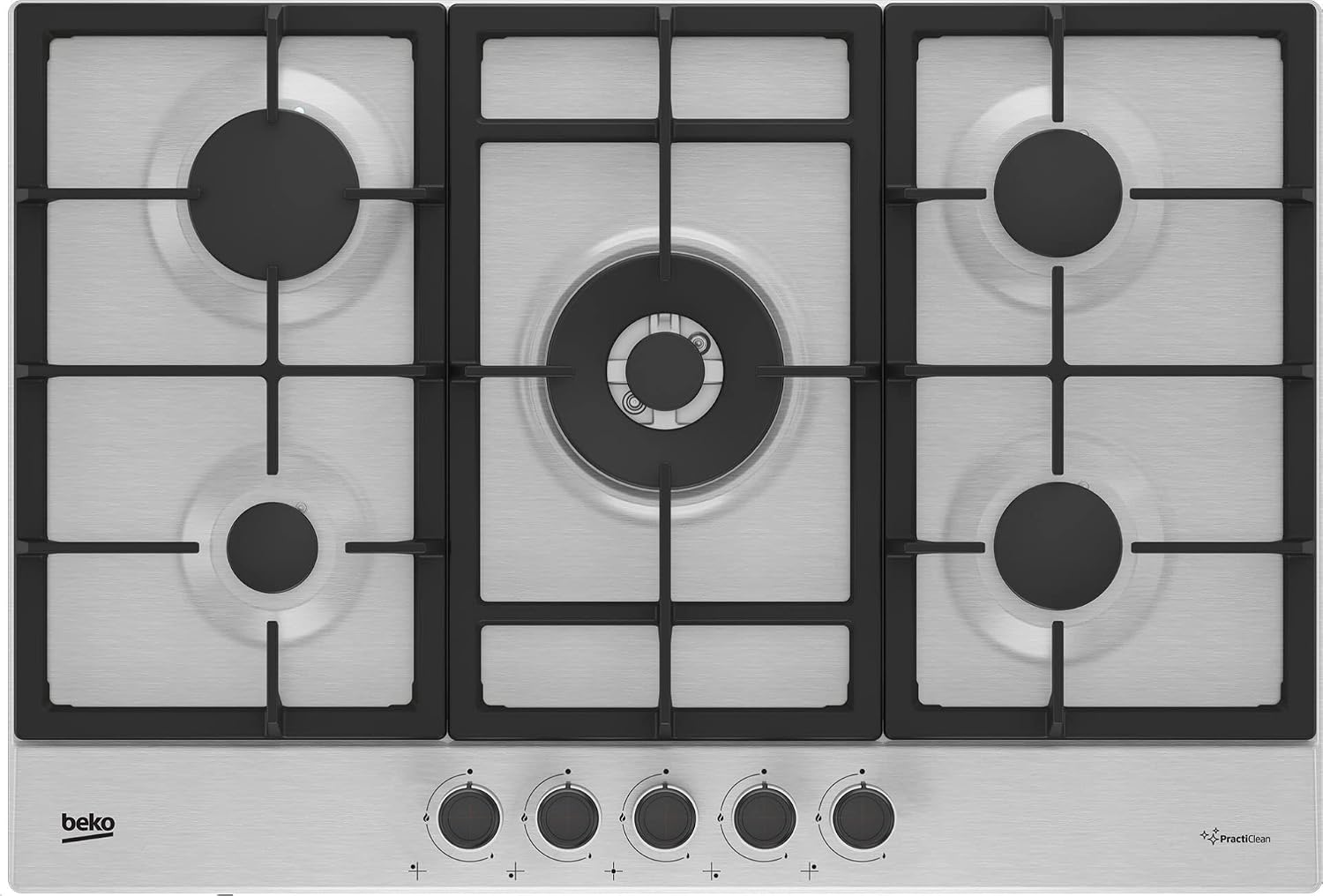 Piano cottura HIAW75225SXE, a gas da Incasso 5 Fuochi (Wok) larghezza 75 cm - HIAW75225S, Beko