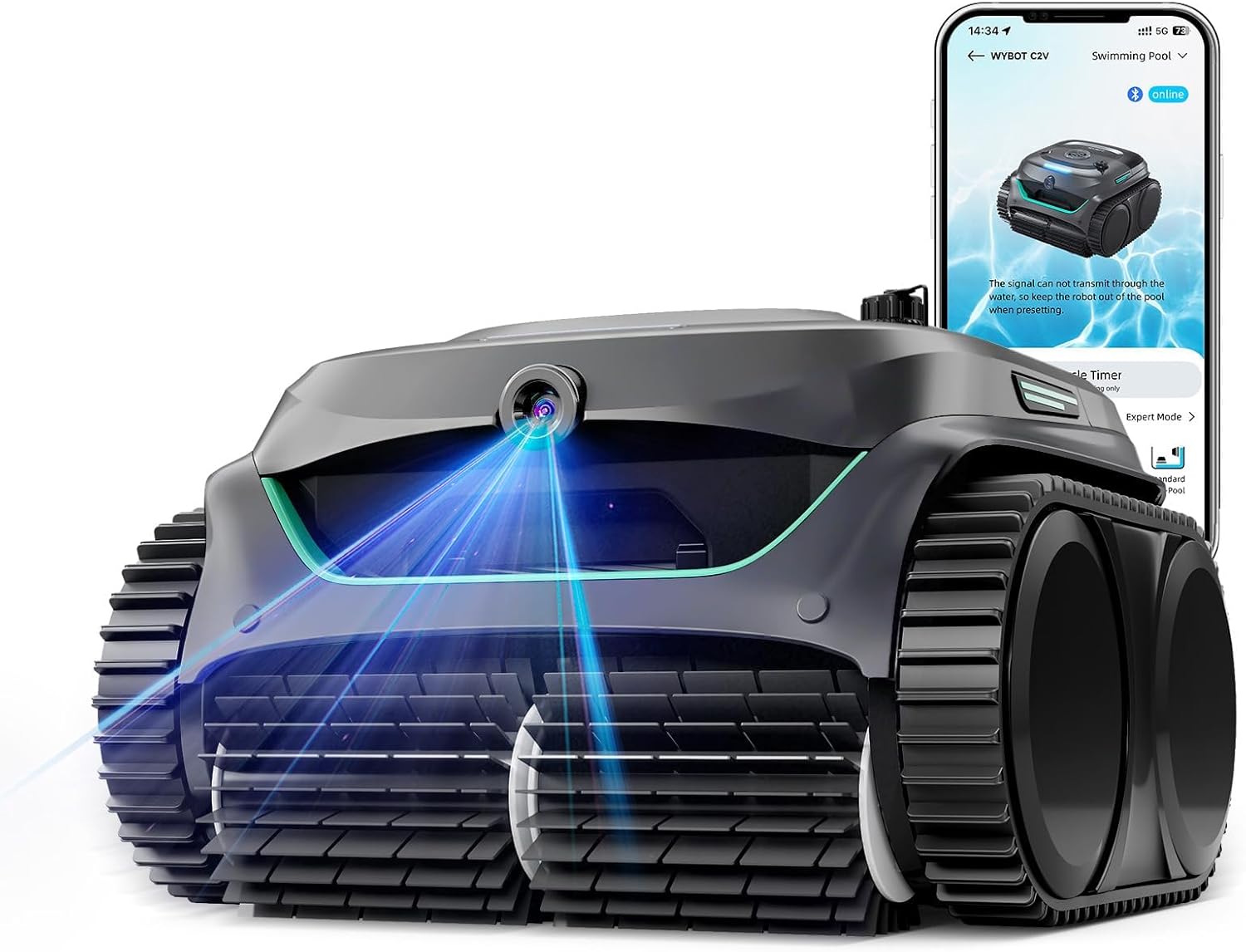 Aspiratori a mano, Robot Piscina pareti e Fondo, filtrazione a Due Strati, aspirazione Potente, WYBOT