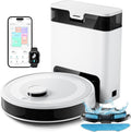Robot aspirapolvere, M2 Pro Lavapavimenti con Svuotamento Automatico Polvere, 6000 Pa, Navigazione Laser, Pulizia Personalizzata, Wi-fi, Alexa, Lefant