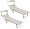 Lettino prendisole, 60x190x35 Bianco, Comodo e Resistente lettino da giardino, Spiaggia, Piscina Rivestito in Textilene, Baroni Home