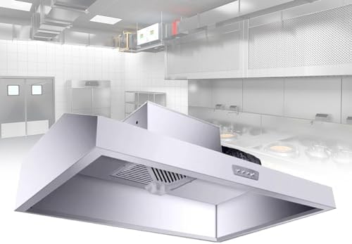 Cappe di aspirazione, Cappa di scarico commerciale in acciaio inossidabile - Cappa da cucina per cucina e ristorante, Generic