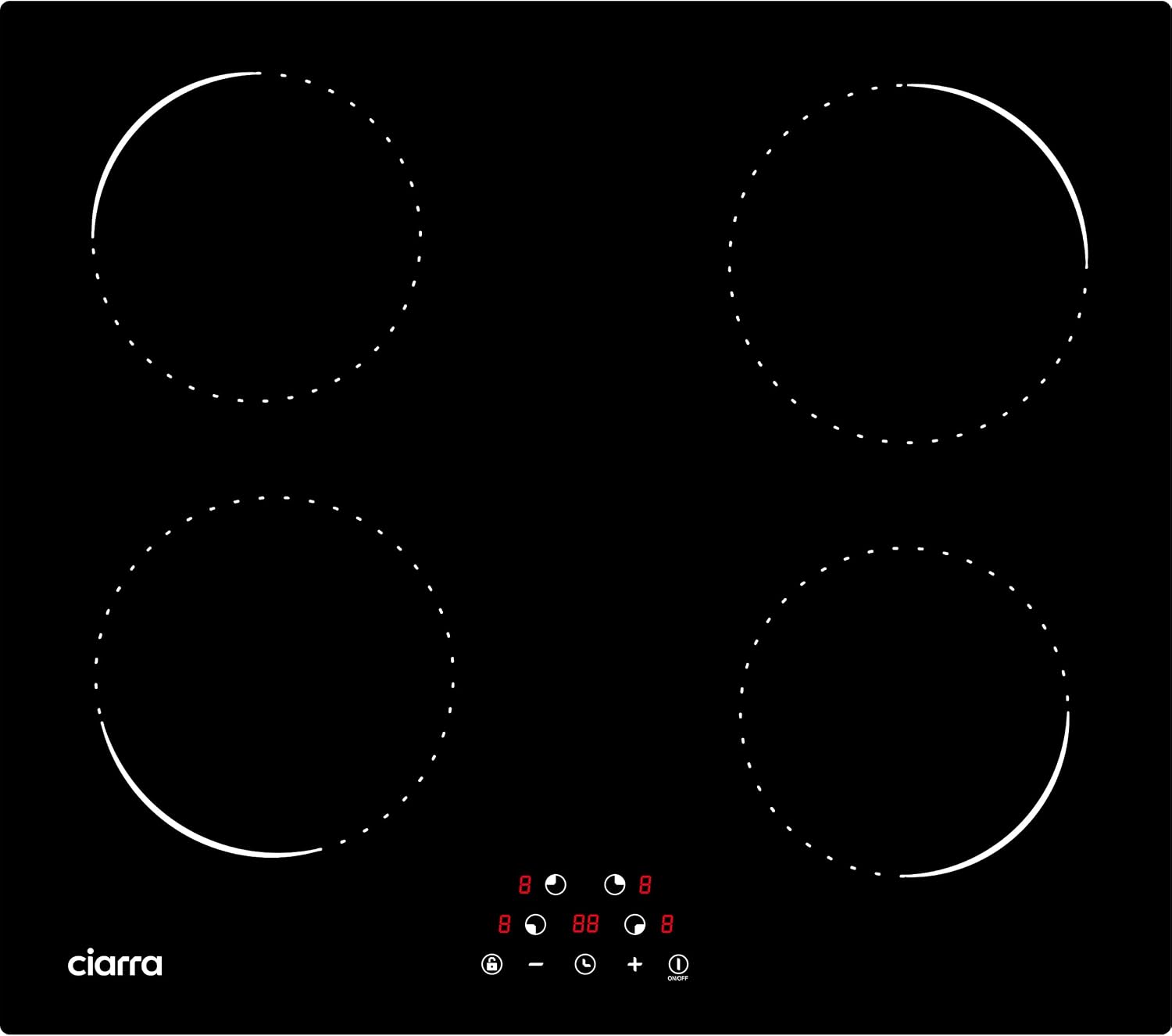 Piano cottura AWBBIH4-C, 4 Fuochi, Piastra Induzione con Controllo Touch, Timer, Sicurezza Bambini, CIARRA