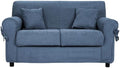 Divano, 2 posti sfoderabile in tessuto imbottito larghezza 150 cm Blu balena, Liberoshopping