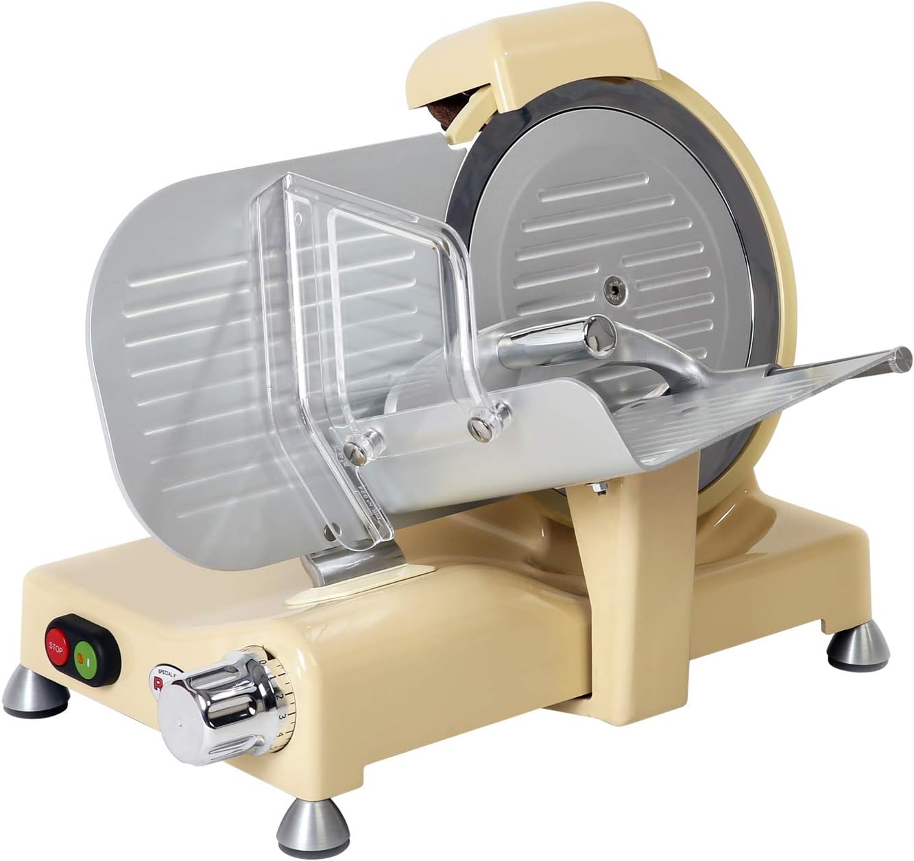 Affettatrici, Affettatrice 25 Special Edition Ivory - Ø 250 mm, 140 W, Pressamerce Lavabile in Lavastoviglie, Avorio, Lama in Acciaio Temprato, RGV