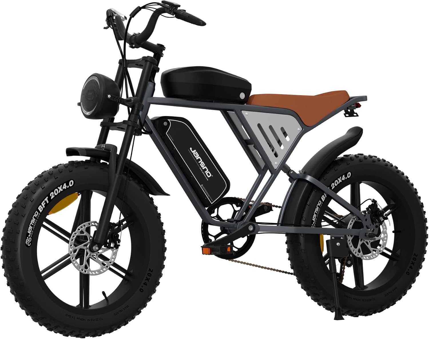 Bici elettriche, E-Bike per Adulti, Bicicletta Elettrica 20' x 4.0 Fat Tire, 20 Ah, Freni a Disco Meccanici Anteriori e Posteriori, JANSNO