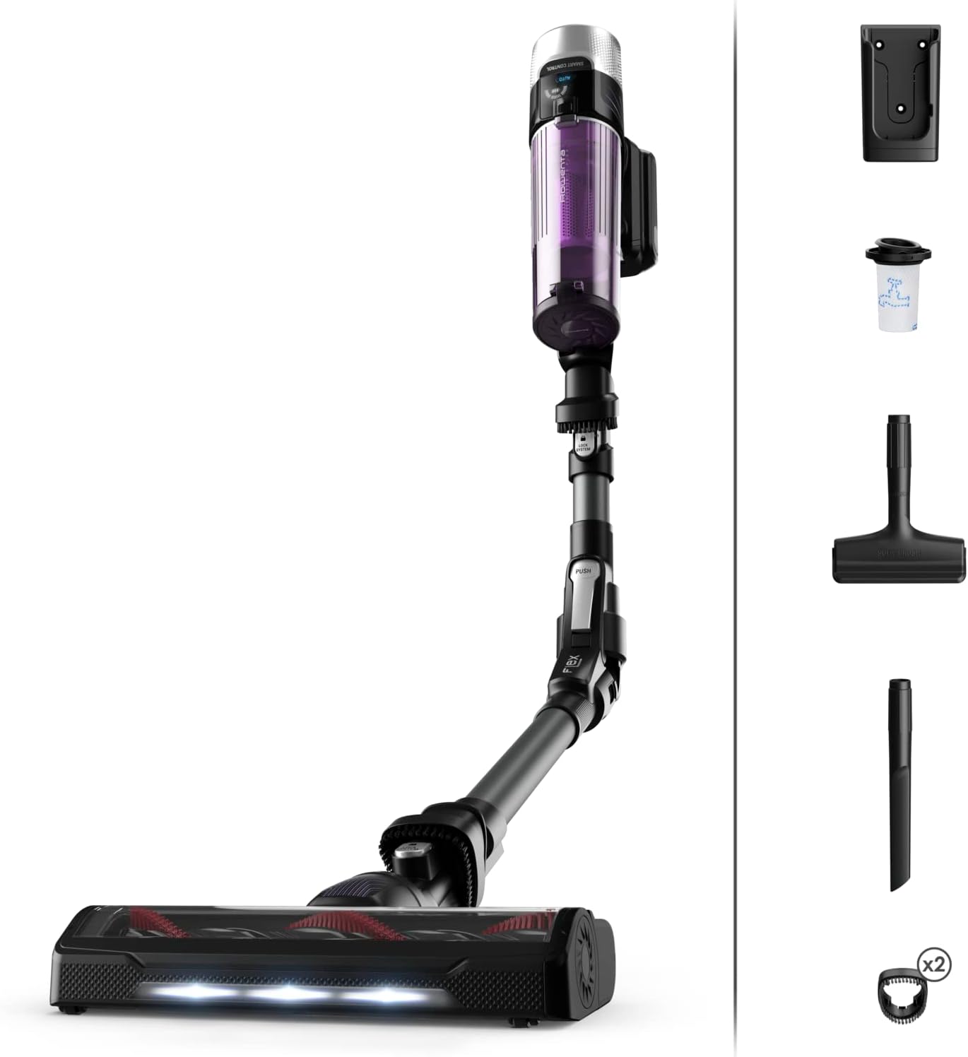 Aspirapolvere senza fili RH2038, X-Force Flex 9.60 Allergy, Autonomia Fino a 45 min, 100 AirWatt, Potente, Display, Rowenta