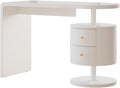 Scrivanie, Bianco lucido, adatto per postazioni di lavoro al computer e applicazioni home office, 120 x 50 cm con 2 cassetti, Scrivania Lara, Vicco