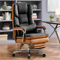 Sedie da scrivania, Nero, Sedia da Ufficio con Poggiapiedi e Supporto Lombare 200 kg, Sedia Ufficio Ergonomica, Ckaff