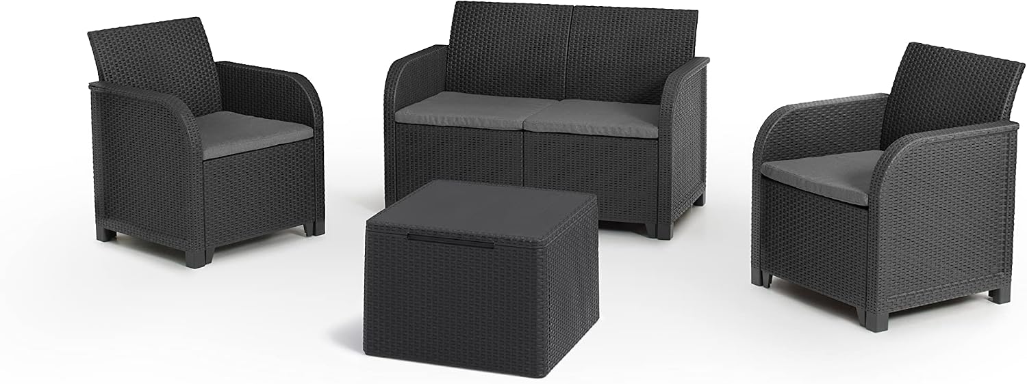Set mobili da giardino, Rosalie Lounge Set Graphite, Keter