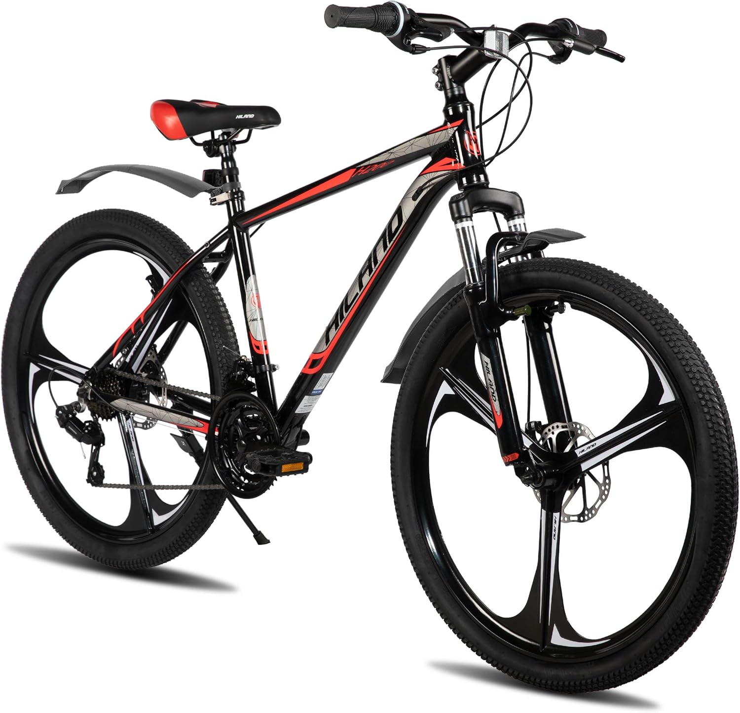 Mountain Bike, Arancio, Hiland 26 Pollici per Adulto 3, Nero e Rosso, Nero e Blu, Bianco, HH HILAND
