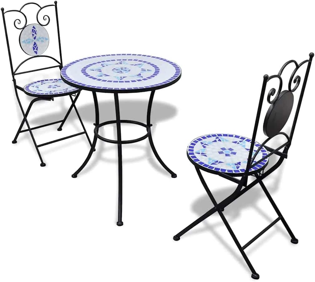 Set bistrò, bianco, vidaXL