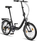 Bici pieghevoli, luce a LED, sistema di piegatura, bicicletta pieghevole, cambio Shimano a 6 marce, Chillaxx