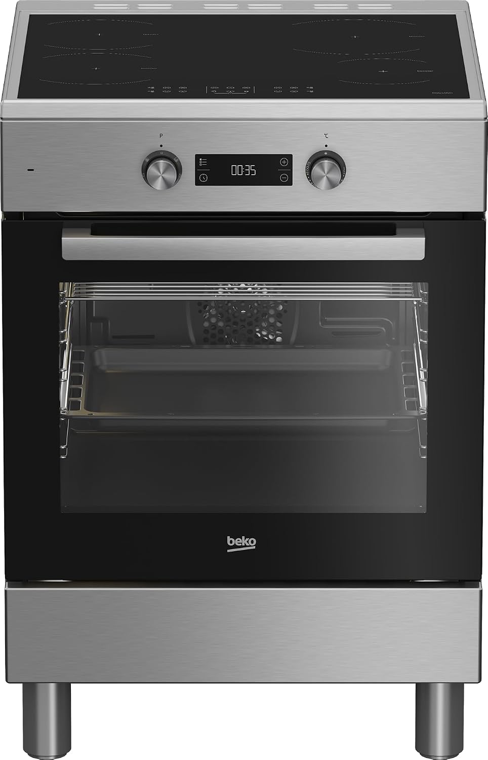 Piano cottura FSE69300X, Forno Multifunzione con 6 Funzioni di Cottura, Grill Elettrico e Timer + a Induzione con 4 Zone Cottura, Classe A, Beko