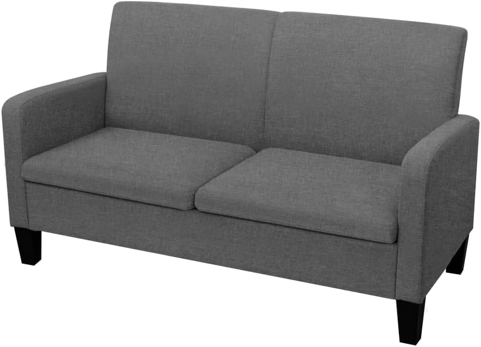 Divano, 2 Posti 135x65x76 cm Grigio Scuro Sofà Divanetto Letto Poltrona, vidaXL