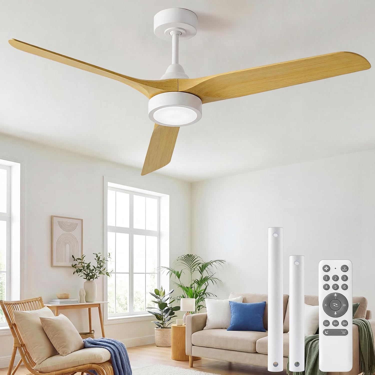 Ventilatori da soffitto con lampada, Soggiorno, Studio, Patio, Ateroll
