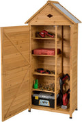 Armadio, capanno in legno con tetto a due falde, da giardino in legno, per attrezzi da giardino, capanno da giardino, 177 x 80 x 45 cm, FANTASK