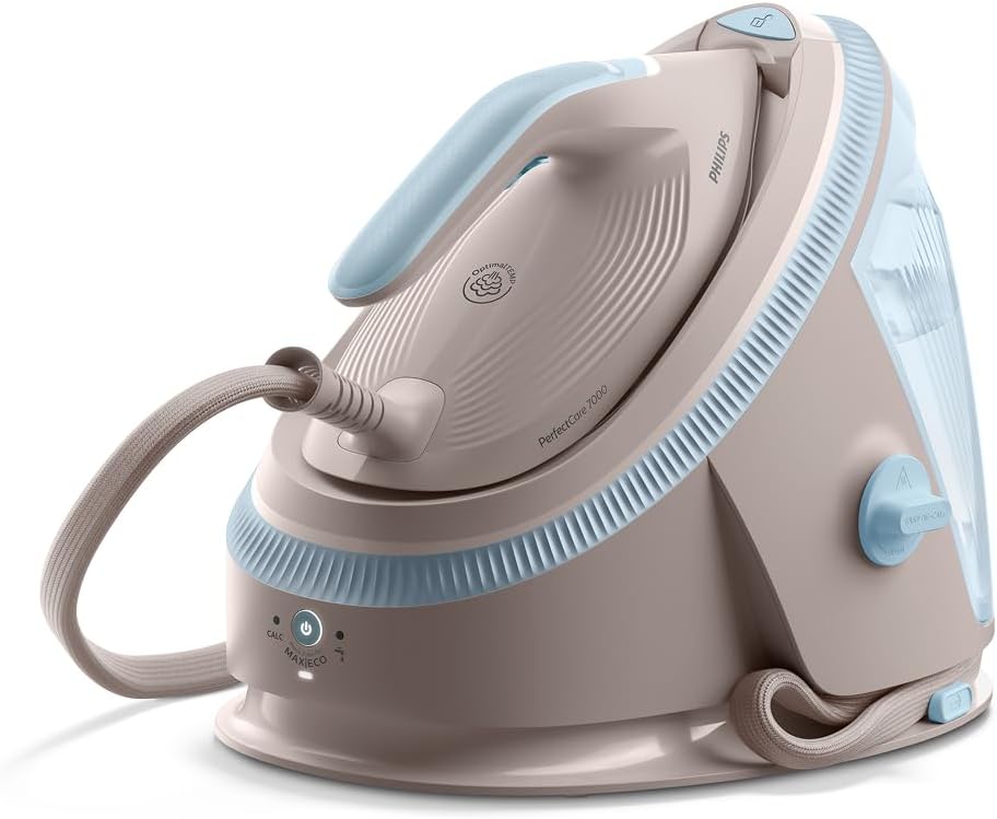 PHILIPS PSG7200 Ferri a vapore, OptimalTEMP, Piastra SteamGlide Elite, Vapore Verticale, Easy De-Calc (, 8,5 Bar, Serbatoio Estraibile 1,5 L, 60)