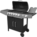 Barbecue a gas, BBQ Gas per Pietre Laviche, Compatto con 6+1 Bruciatore, Grill, con Fornello Laterale, Grande area barbecue, BROILUCK