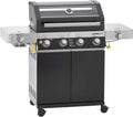 Griglie a gas naturale G4-S, barbecue a gas, stazione BBQ VIDERO, extra: primezone e bruciatore laterale, tavolini laterali richiudibili, RÖSLE