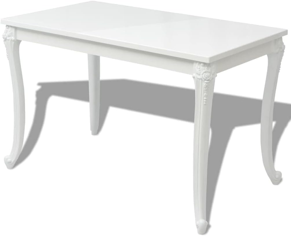Tavoli da sala da pranzo, Tavolo da Pranzo Rettangolare Bianco Lucido Tavola Cucina Soggiorno, vidaXL