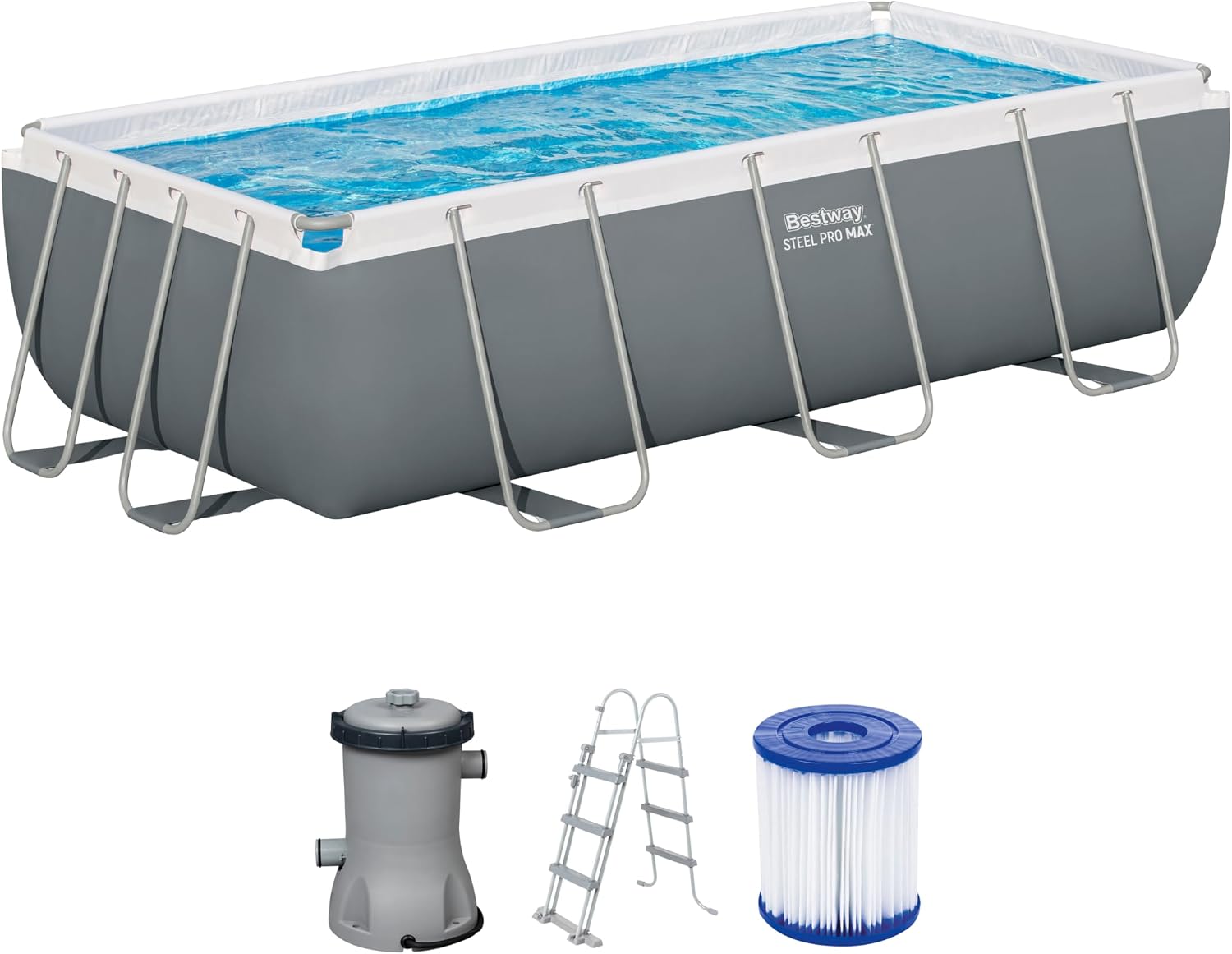 Piscina fuori terra, 56441-7 Set Steel Pro Max da 404x201x100 cm, Bestway
