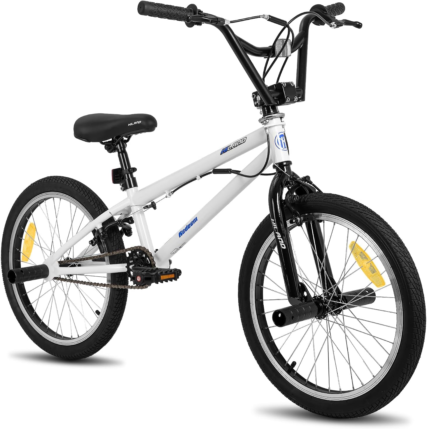 Freestyle, Rossa, con Rotore a 360°, HILAND Bicicletta BMX 20 Pollici per Bambini e Ragazzi da 7 a 12 Anni, 4 Pegs in Acciaio, Nero, Verde, HH HILAND