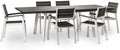 Set da pranzo, 240 con 6 Poltrone colore Bianco, Grigio, Set da Giardino Tavolo allungabile 160, Keter